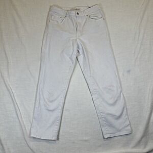 Ella Moss Junior White Jeans High Waist Straight Stretch Size 6/28